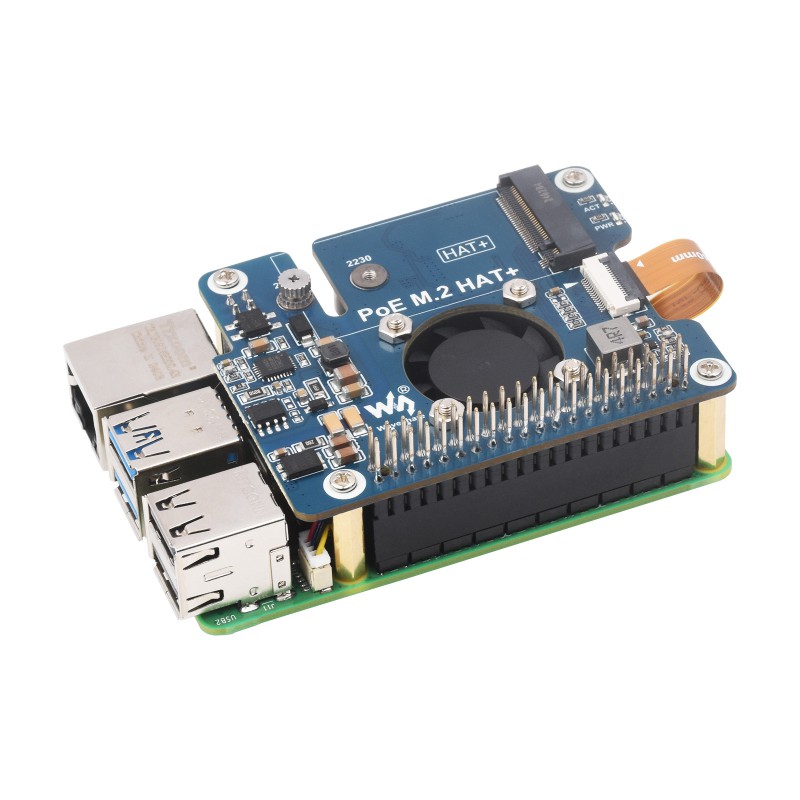 Waveshare Raspberry Pi 5 POE M.2 HAT+